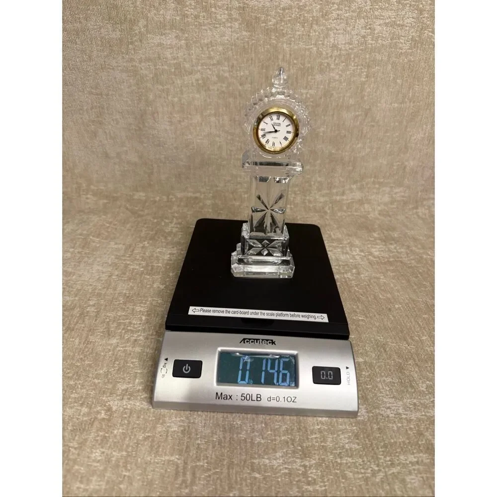 Crystal Legends by Godinger Grandfather Desktop Mantel Quartz Clock Clear 7
